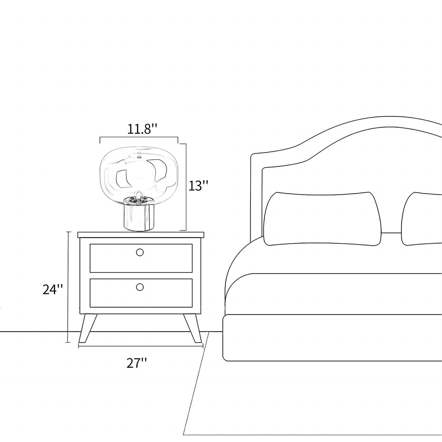 Mushroom Glass Table Lamp
