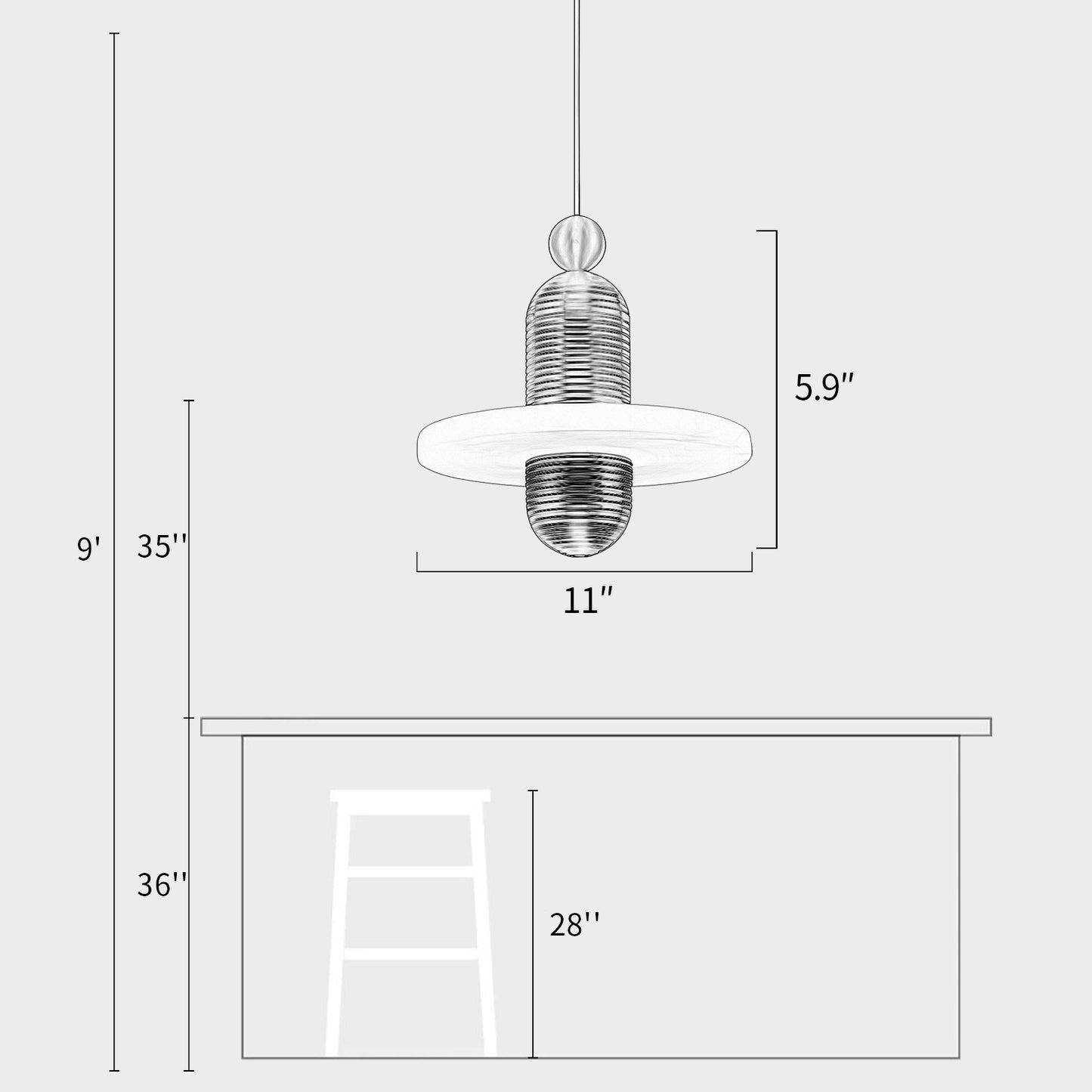 Alabaster Disc Pendant Lamp