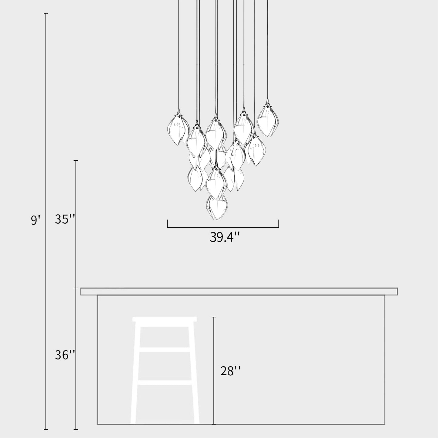 Ceramic Bloom Chandelier
