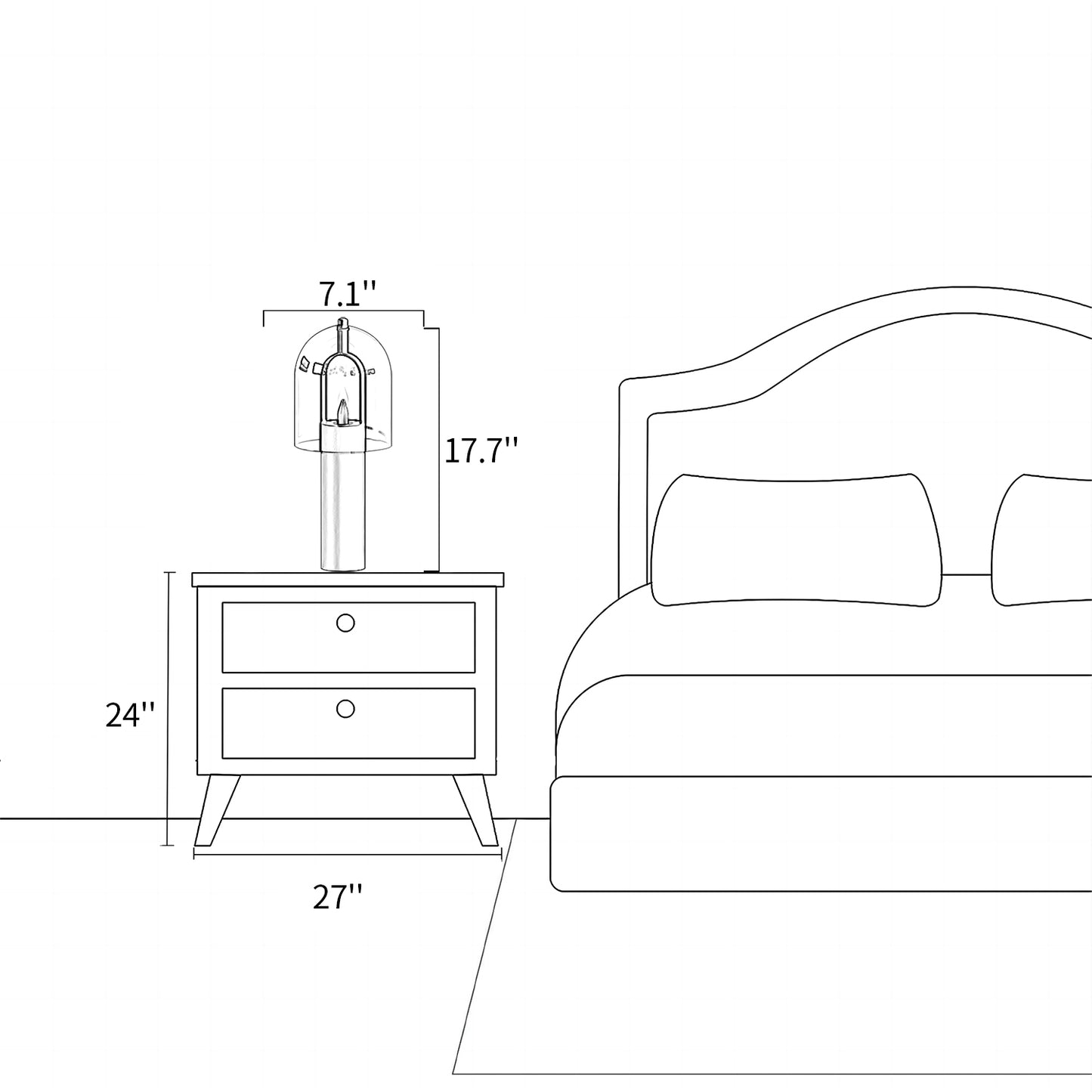 Clarine Curved Table Lamp