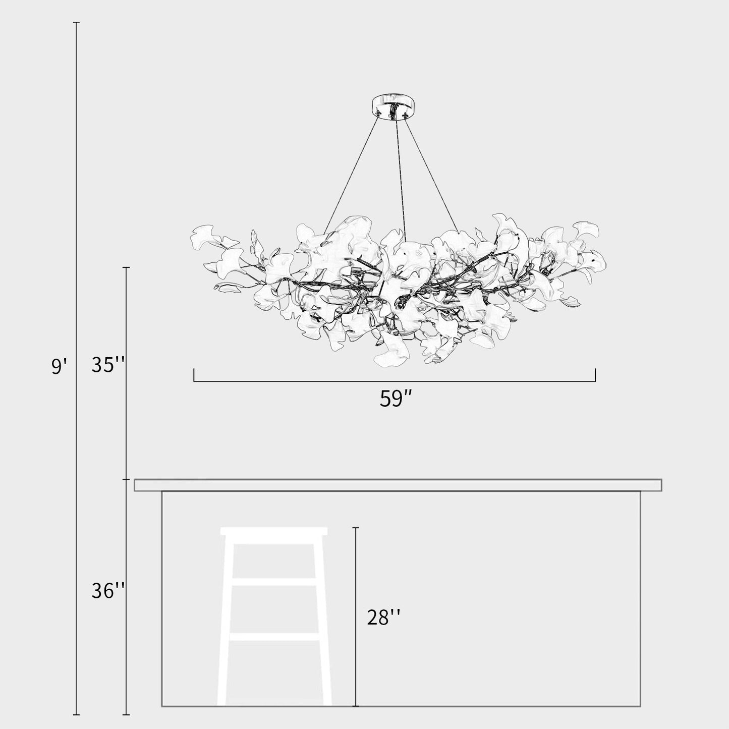 Ginkgo Chandelier B