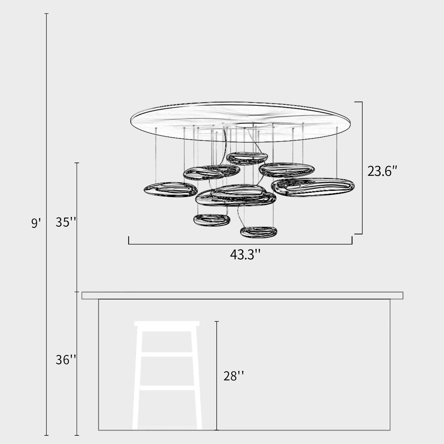 Mercury Suspension Chandelier