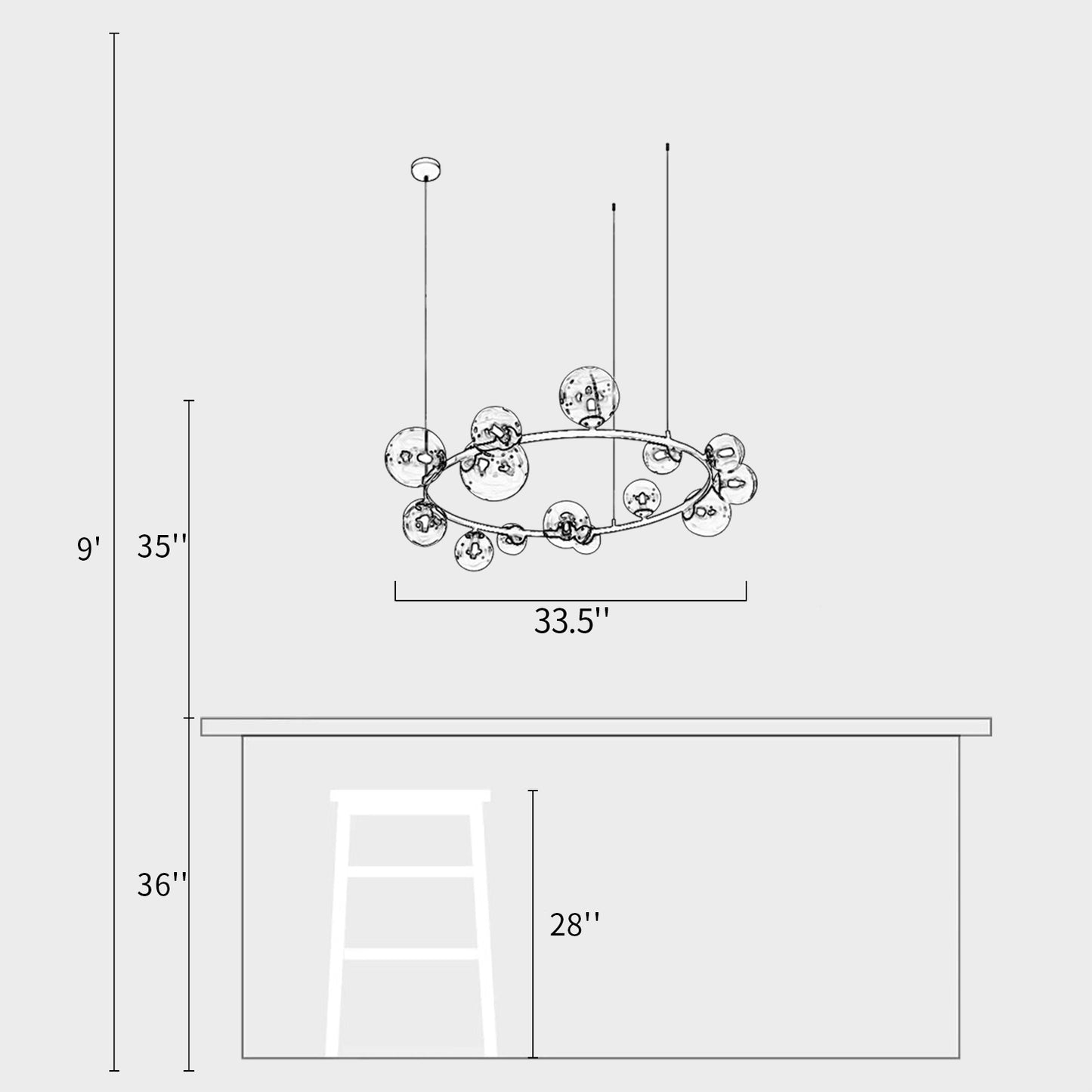 Odeon Bubbles Ring Chandelier