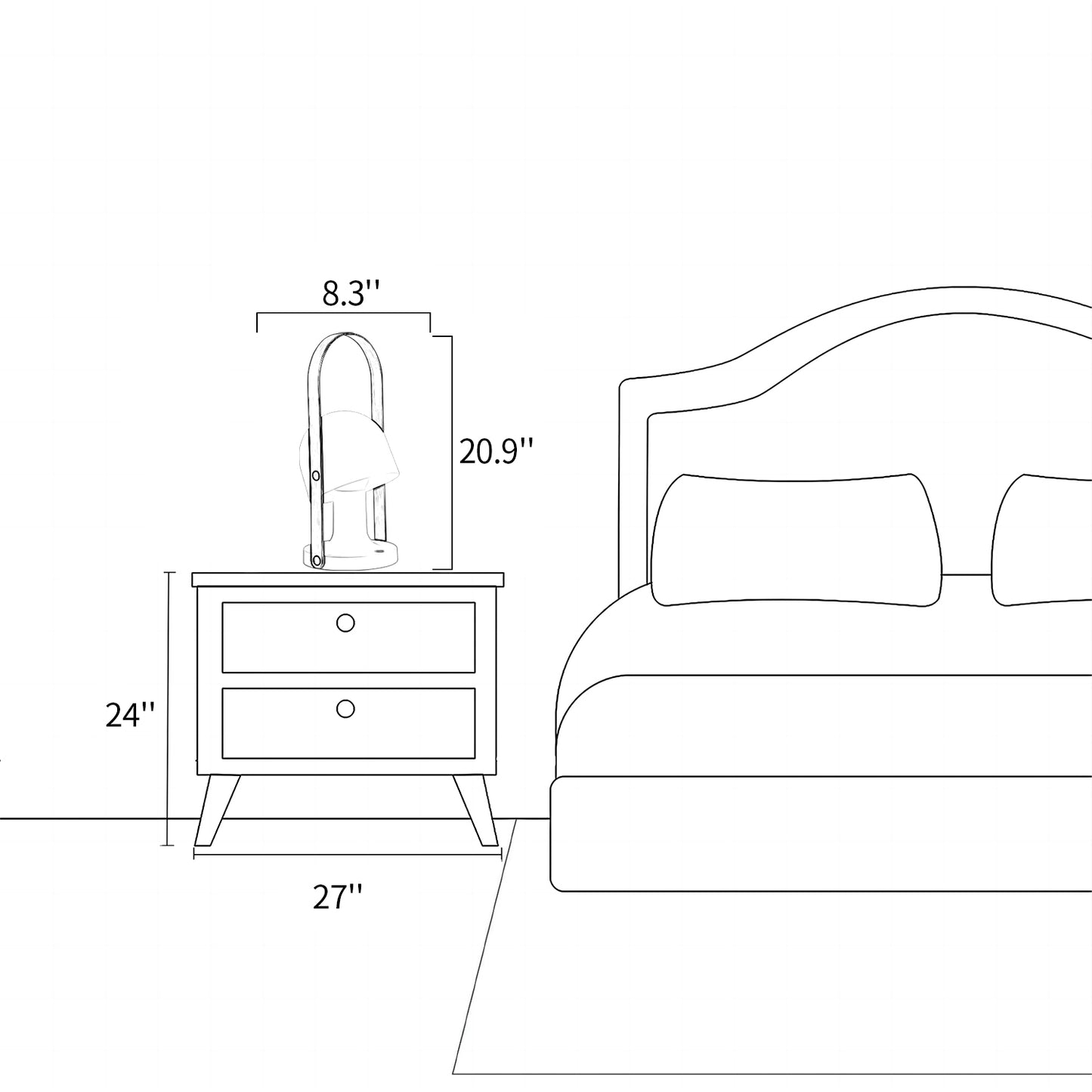 Portable Wooden Handle Table Lamp