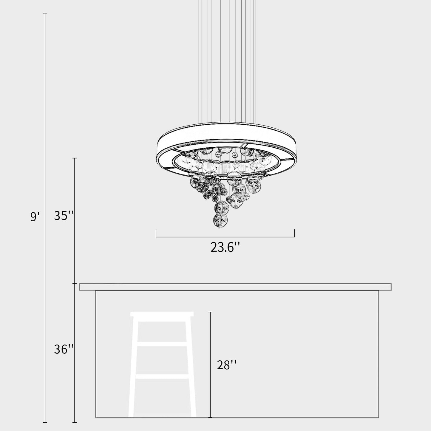 Ring Glass Chandelier