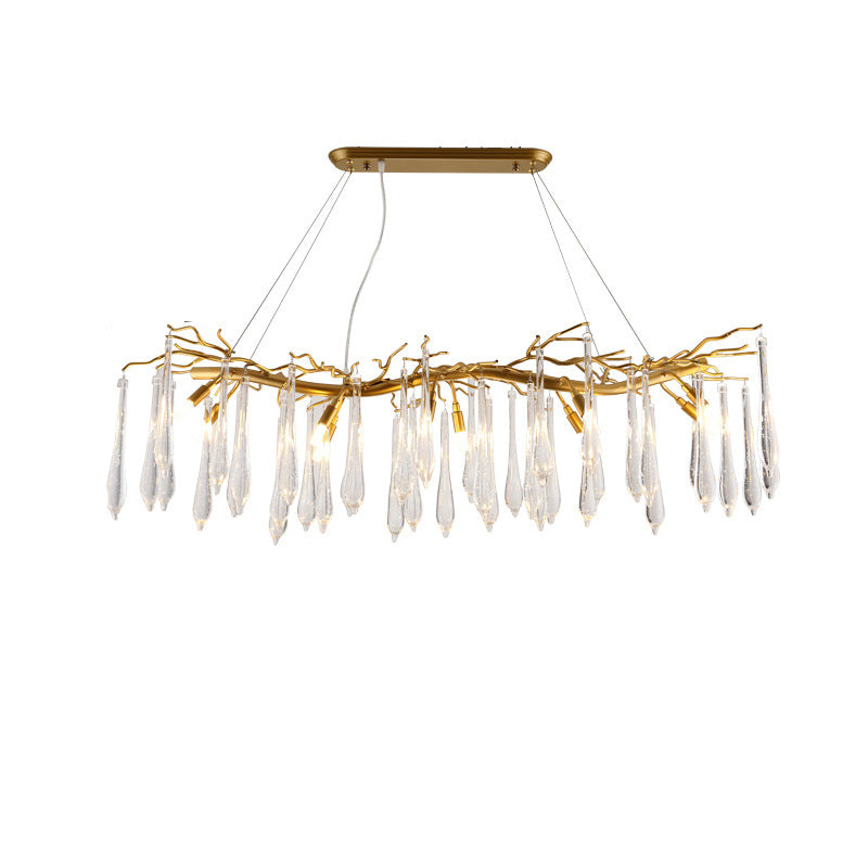 Brass Round Teardrop Chandelier
