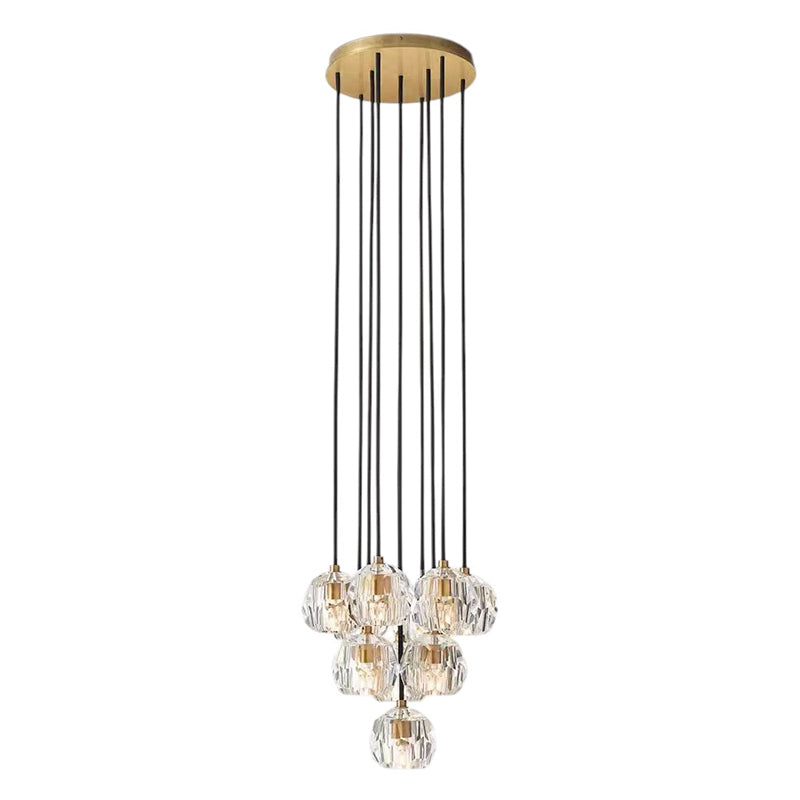 Crystal Ball Round Cluster Chandelier