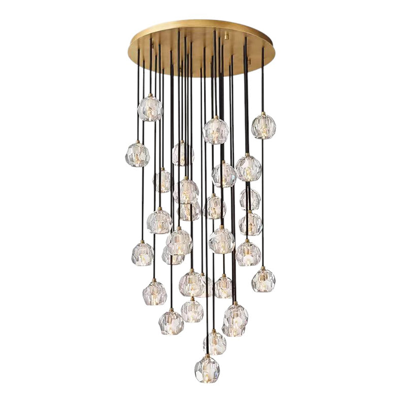 Crystal Ball Round Cluster Chandelier