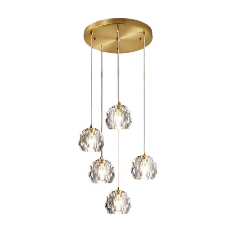 Crystal Ball Round Cluster Chandelier
