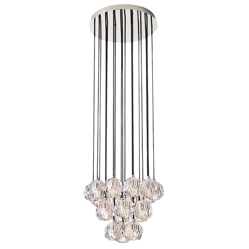 Crystal Ball Round Cluster Chandelier