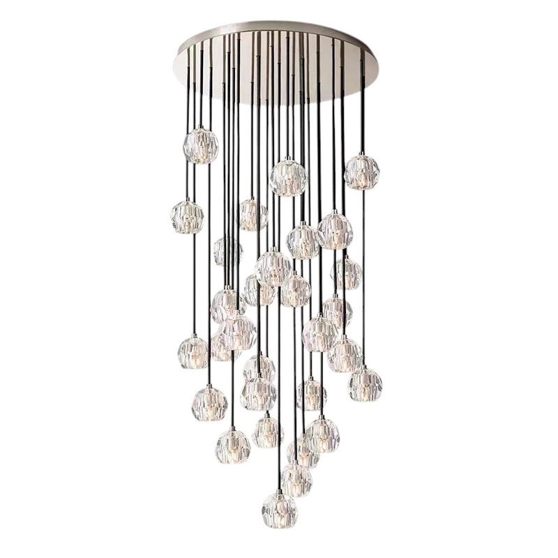 Crystal Ball Round Cluster Chandelier