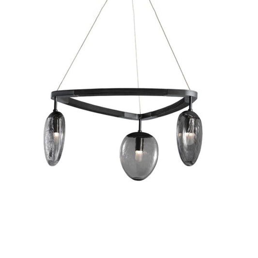 Leaf Oval Triple Chandelier