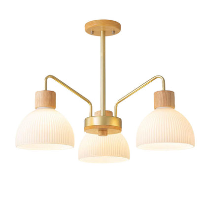 Ribbed Glass Chandelier