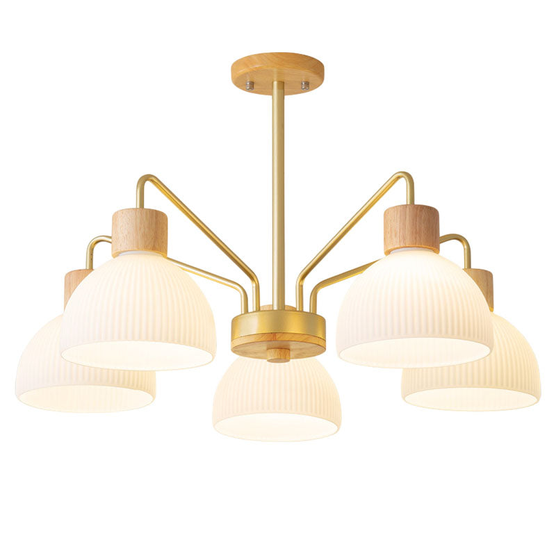 Ribbed Glass Chandelier