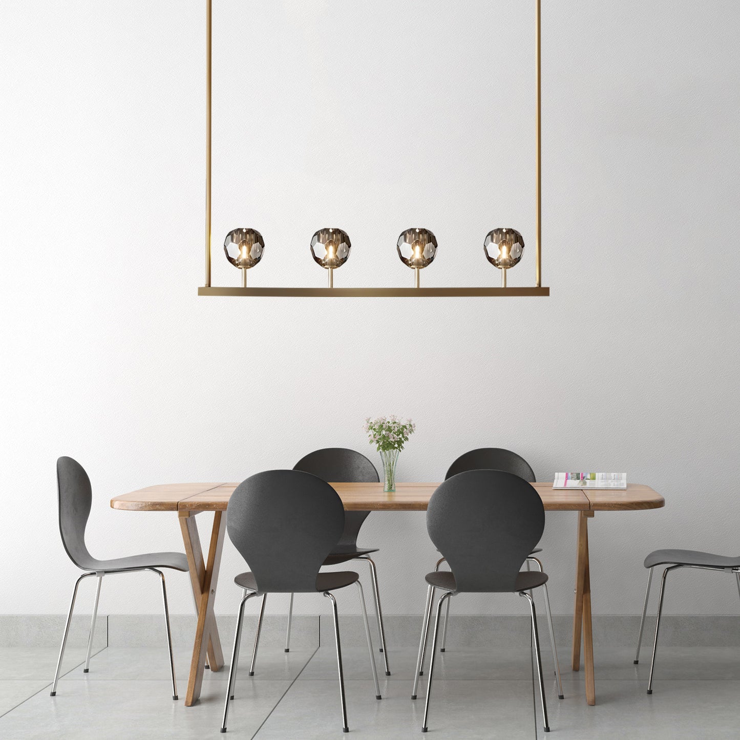 Crystal Ball Linear Chandelier