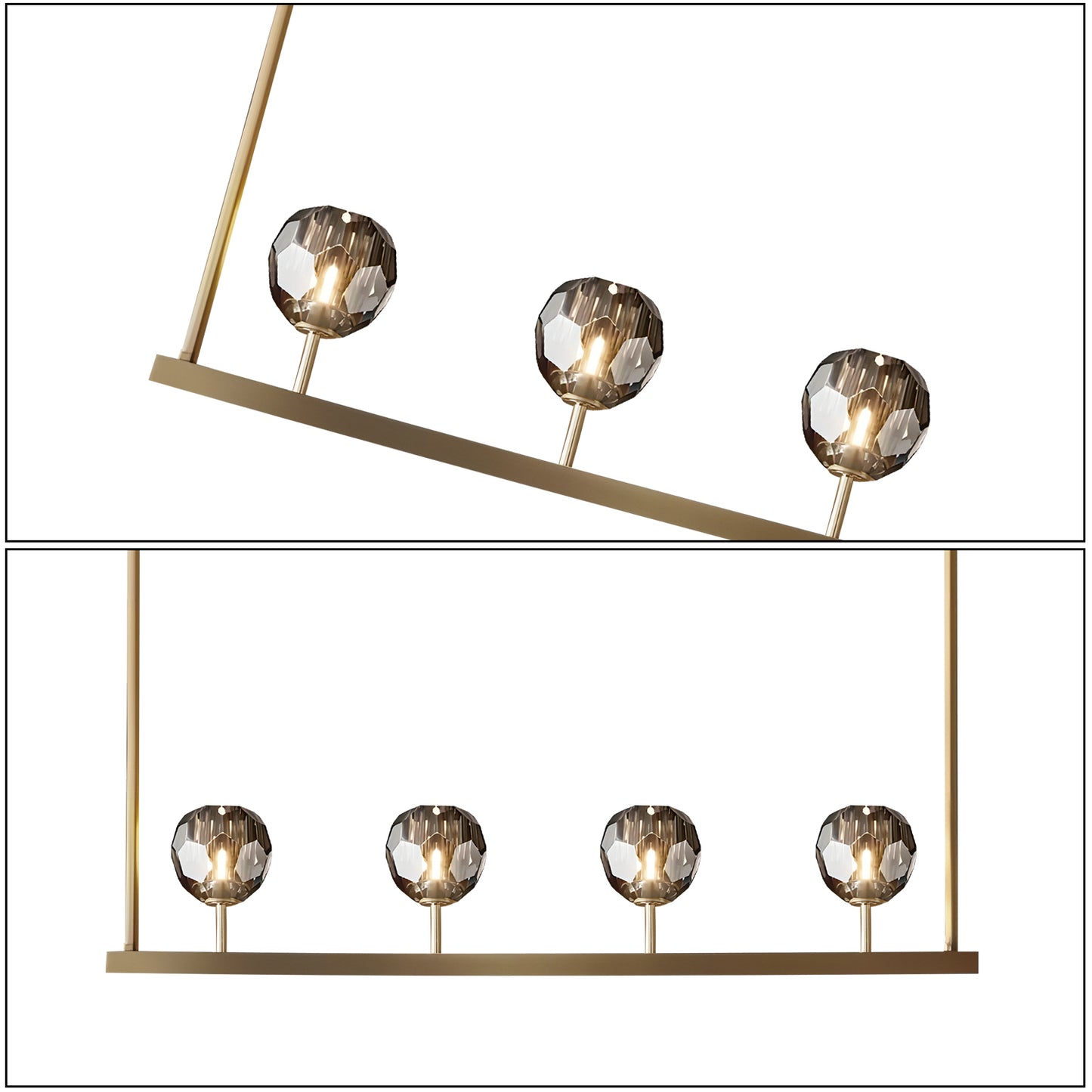 Crystal Ball Linear Chandelier