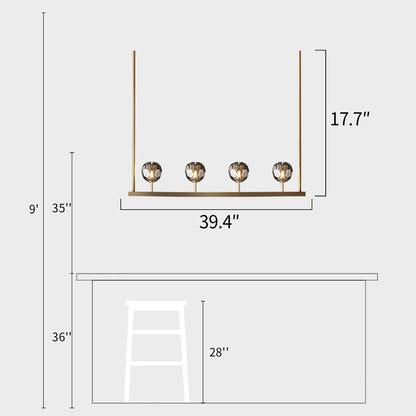 Crystal Ball Linear Chandelier