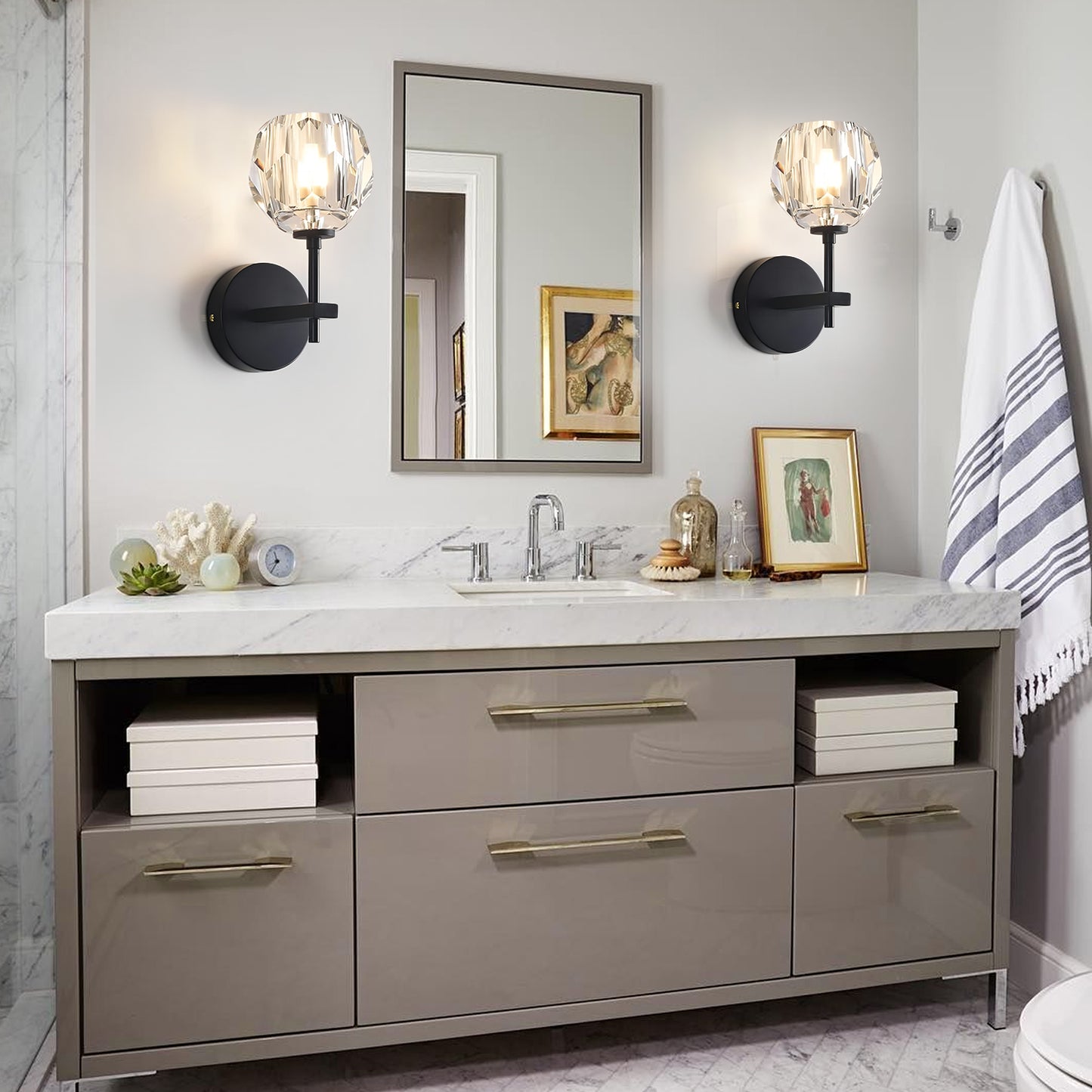 Crystal Glass Sconce