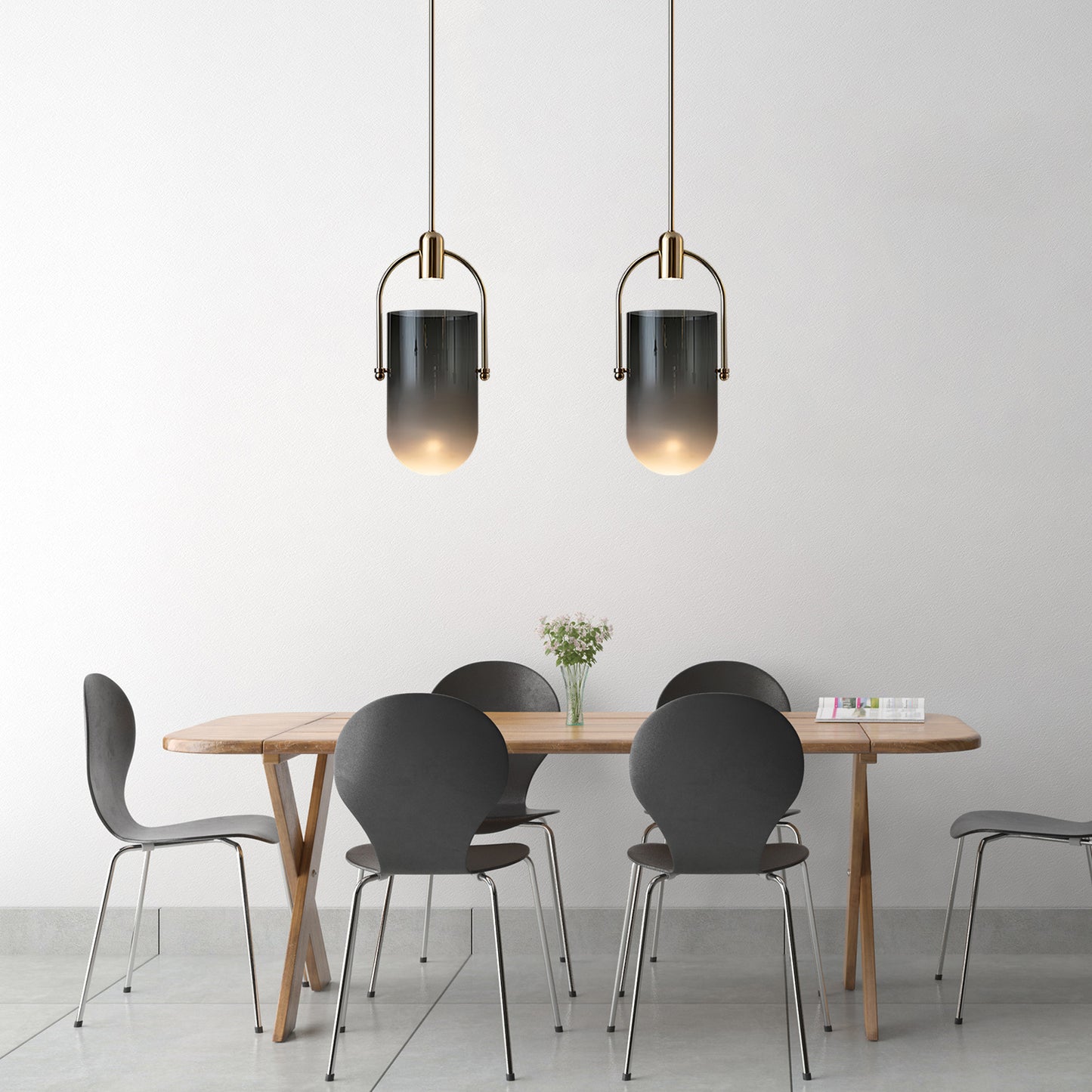 Curved Glass Pendant Lamp