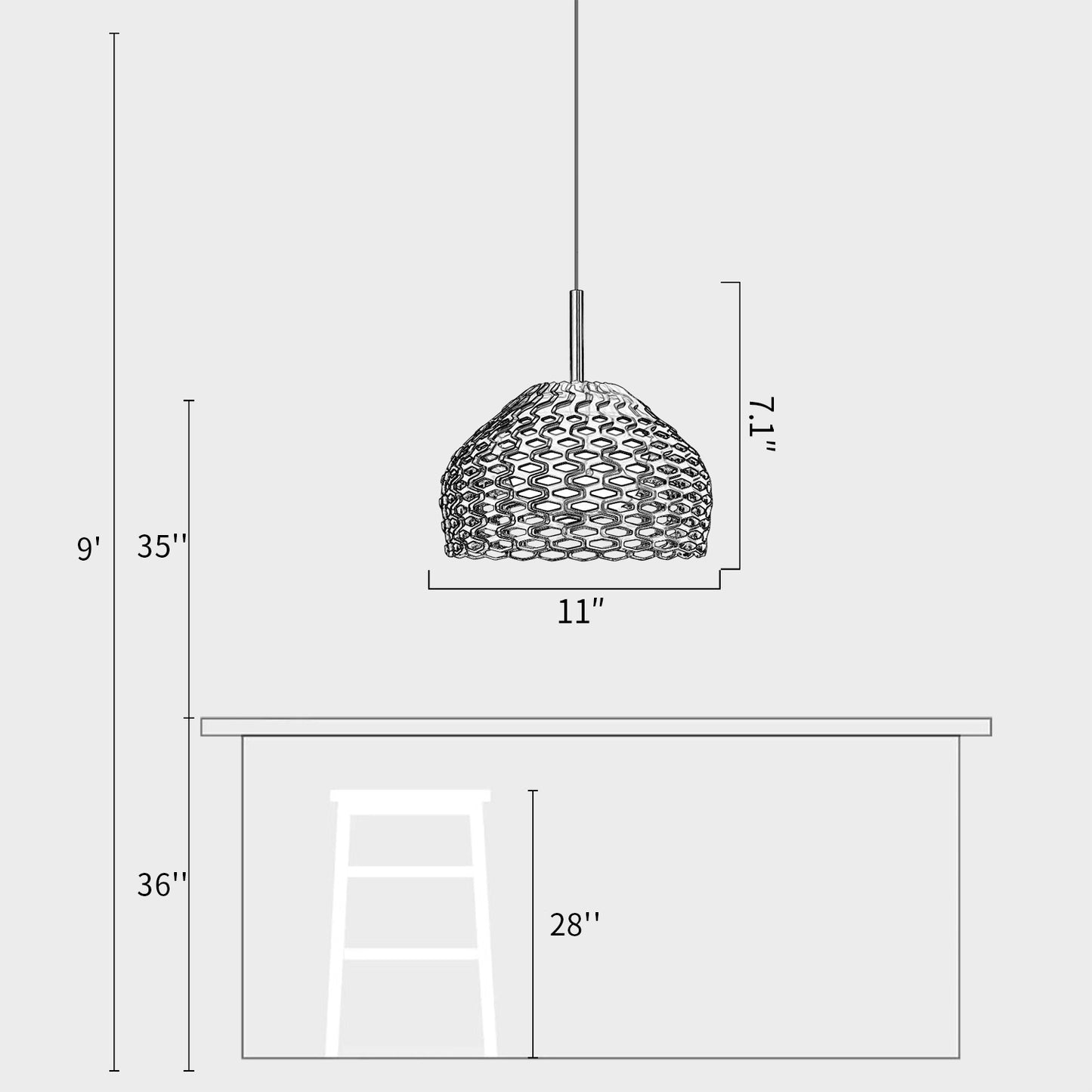 Hollow-Out Metal Pendant