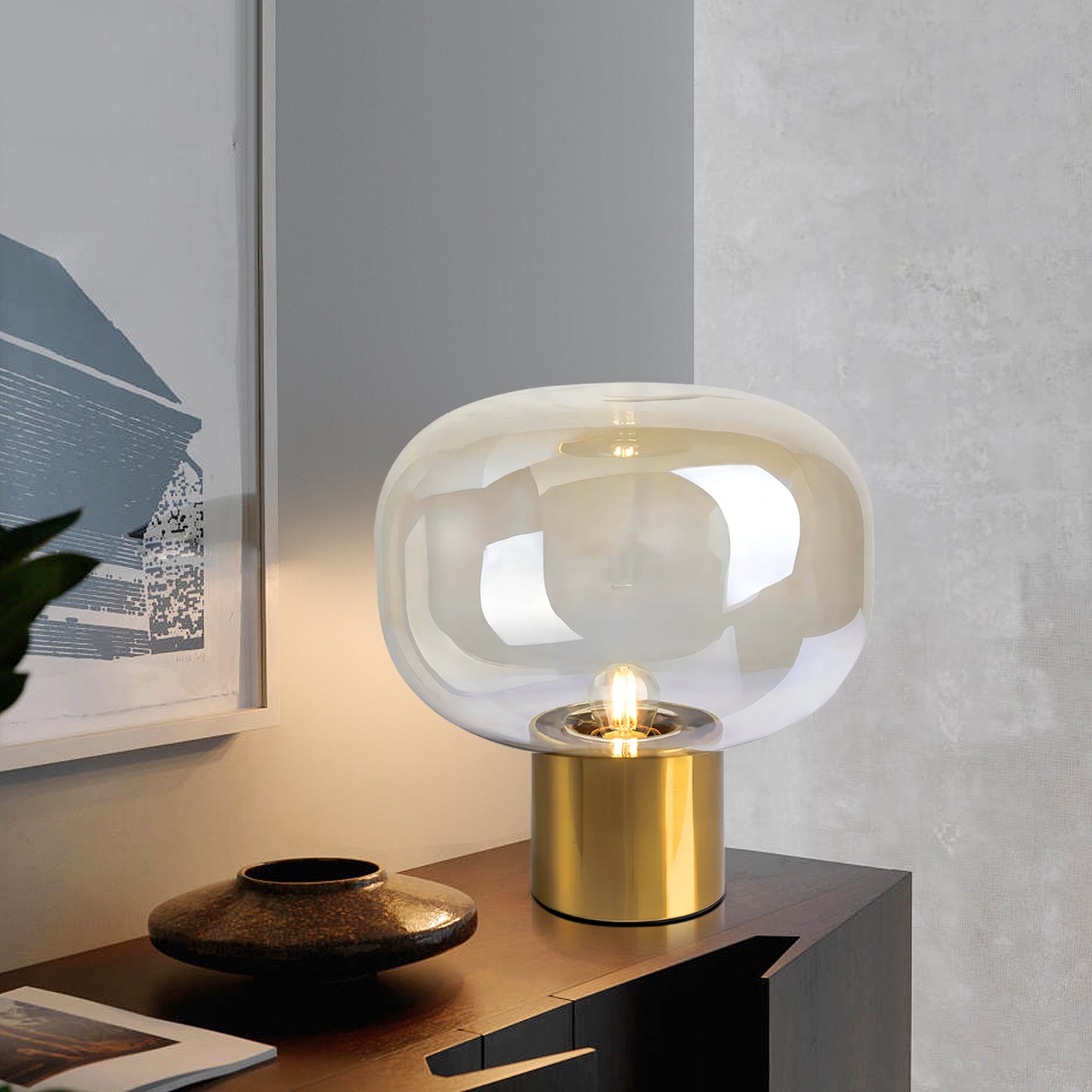 Mushroom Glass Table Lamp