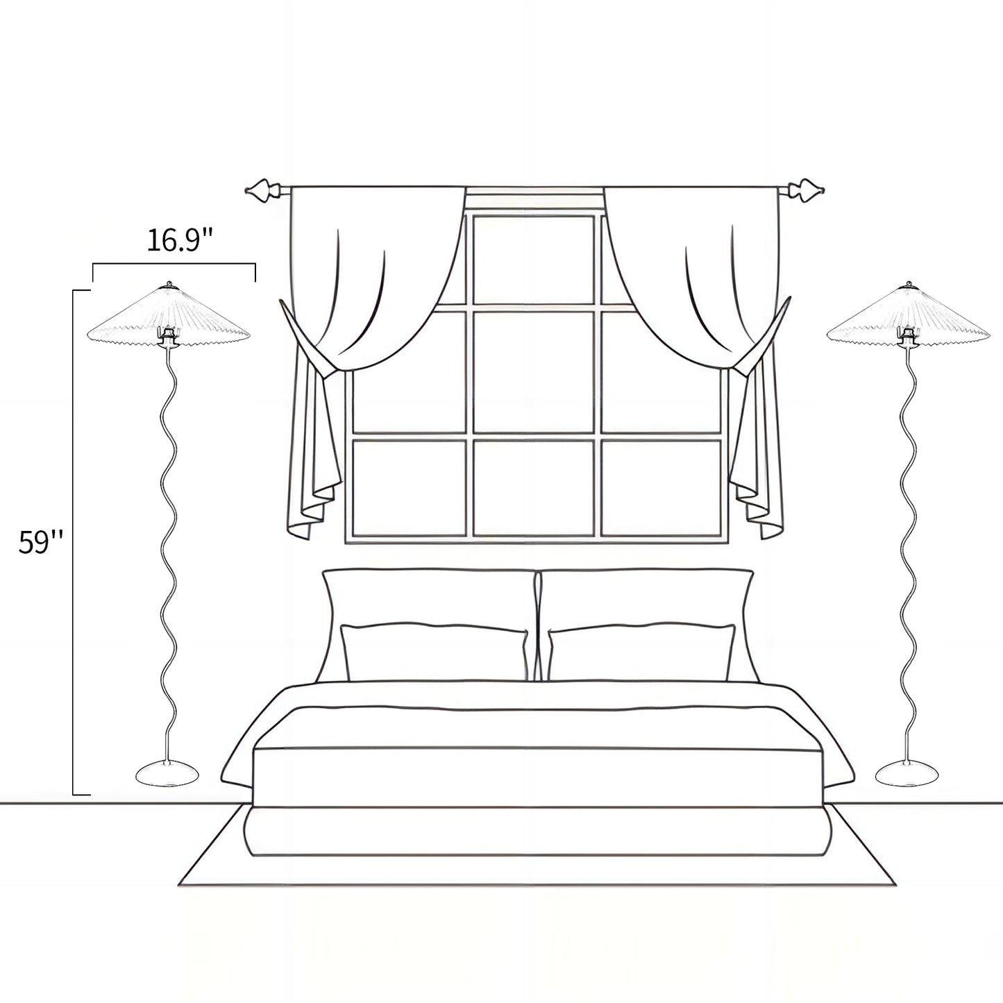 Squiggle Pleated Floor Lamp