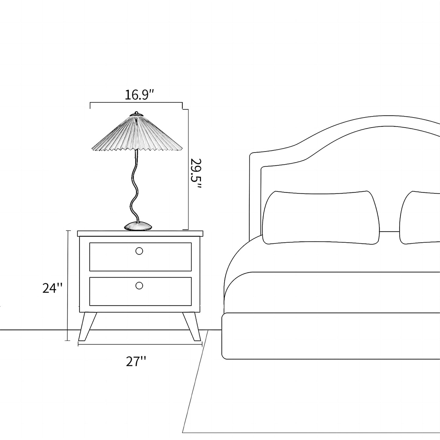 Squiggle Pleated Table Lamp