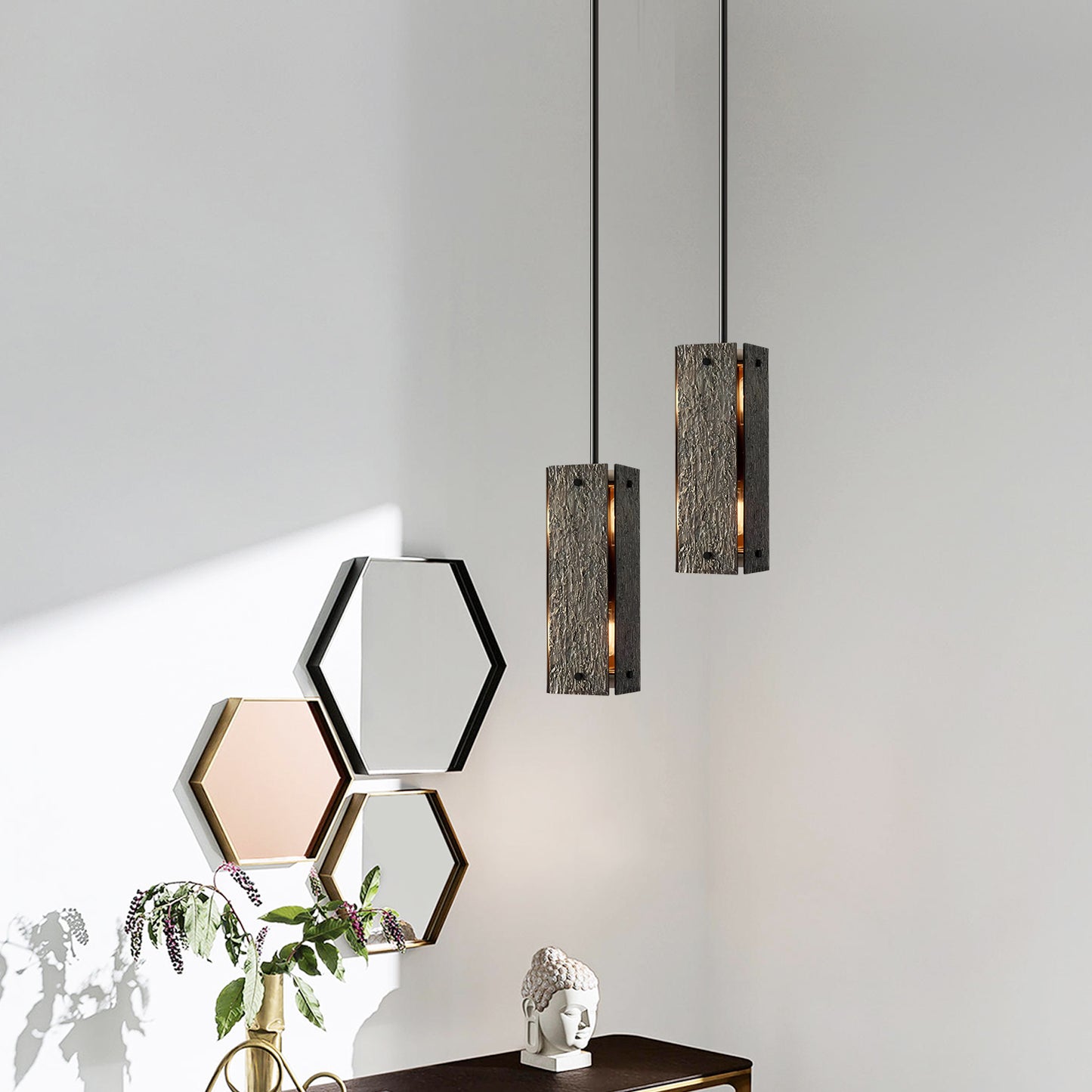 Textured Rectangular Pendant