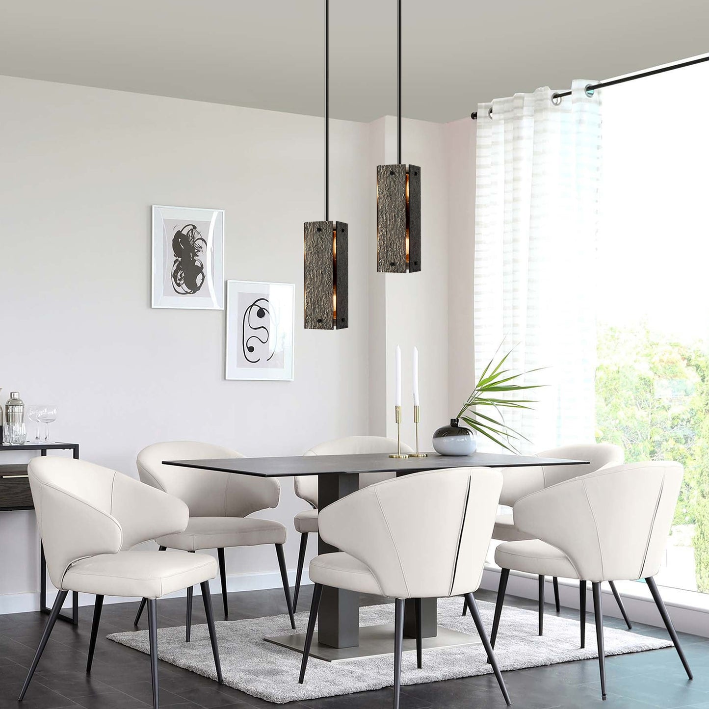 Textured Rectangular Pendant