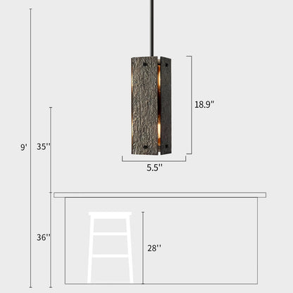 Textured Rectangular Pendant