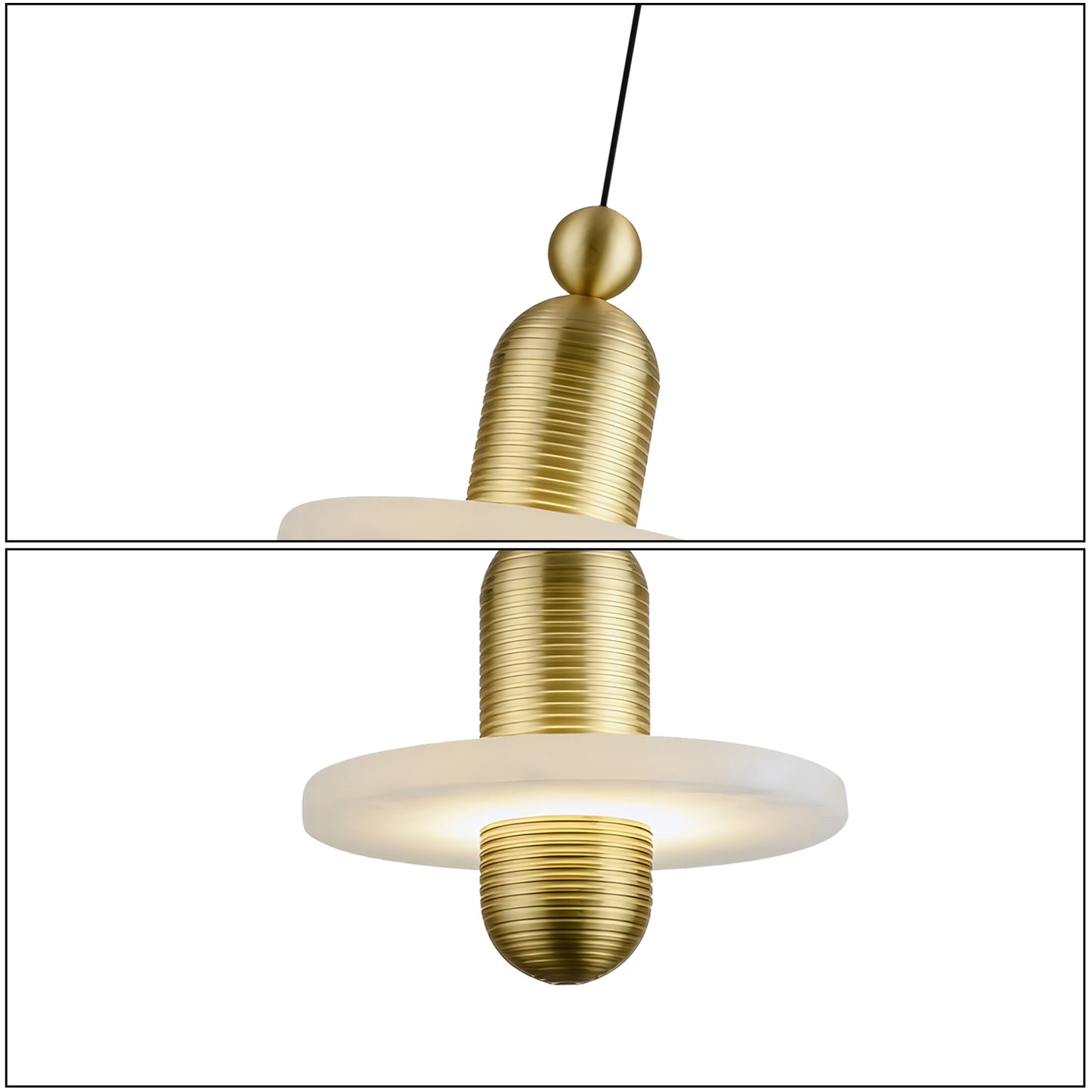 Alabaster Disc Pendant Lamp