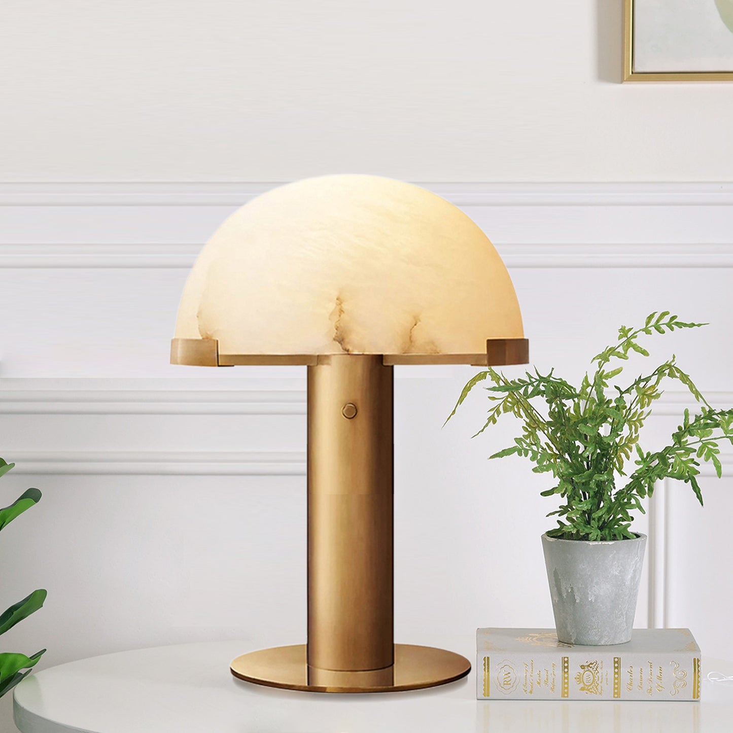 Alabaster Dome Table Lamp