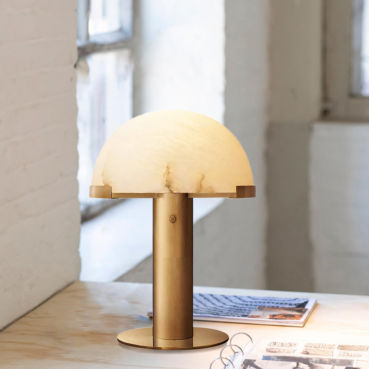 Alabaster Dome Table Lamp
