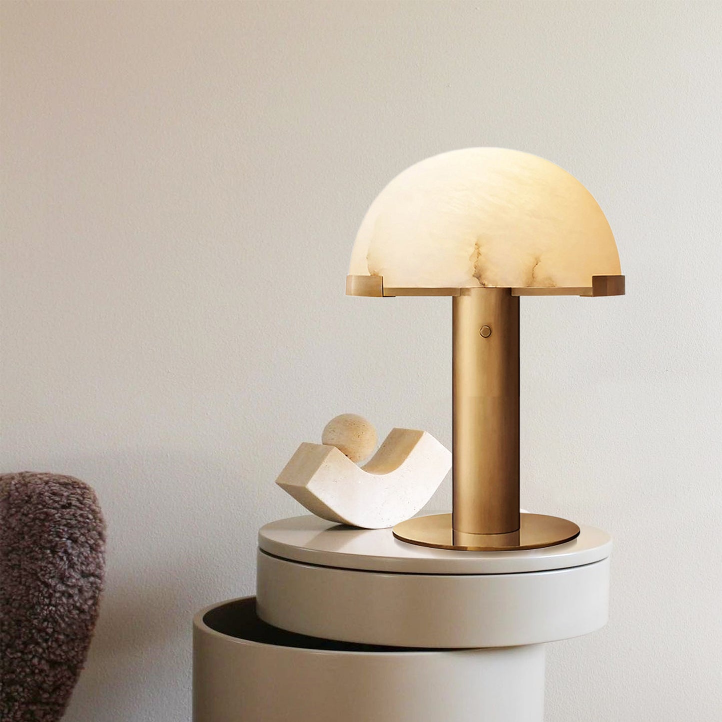 Alabaster Dome Table Lamp