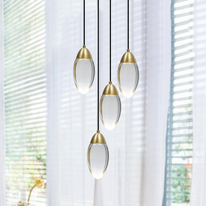 Brass Crystal Pendant Light