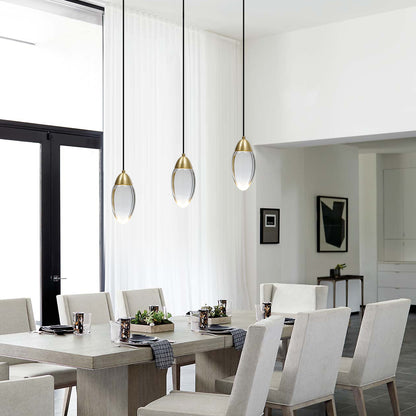 Brass Crystal Pendant Light