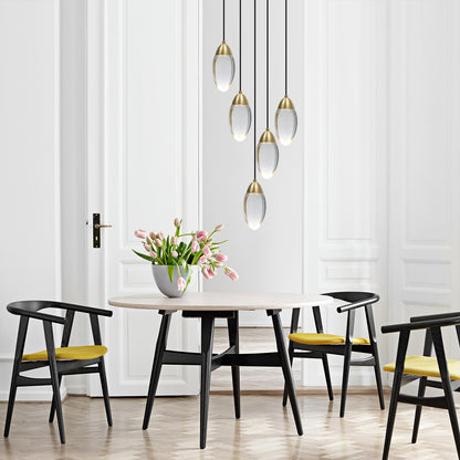 Brass Crystal Pendant Light