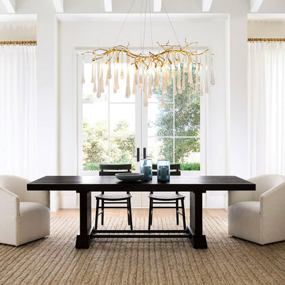 Brass Round Teardrop Chandelier