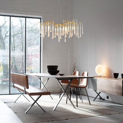 Brass Round Teardrop Chandelier