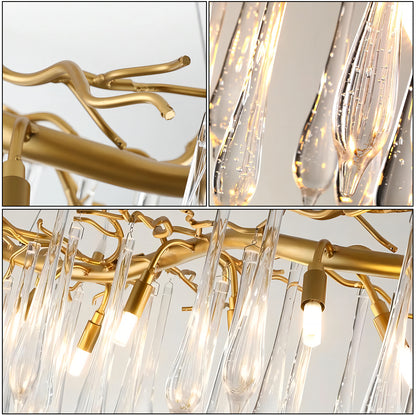 Brass Round Teardrop Chandelier