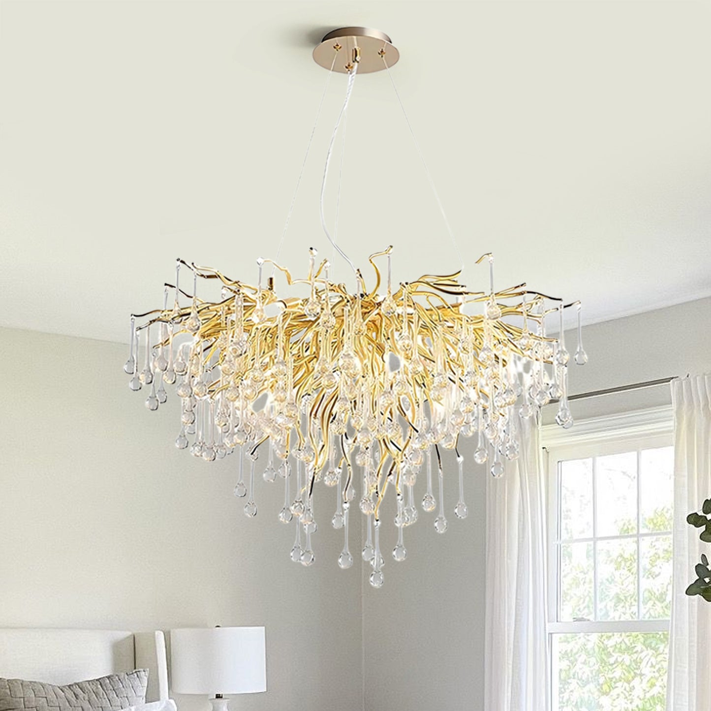 Brass Teardrop Chandelier