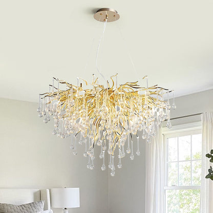 Brass Teardrop Chandelier