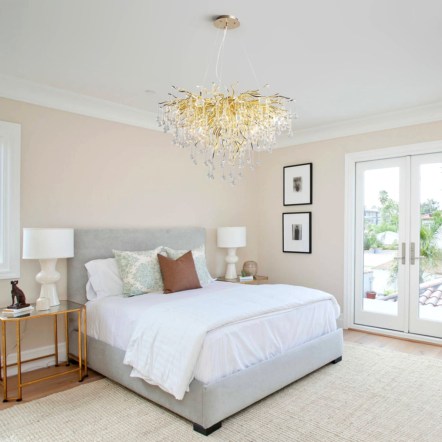 Brass Teardrop Chandelier