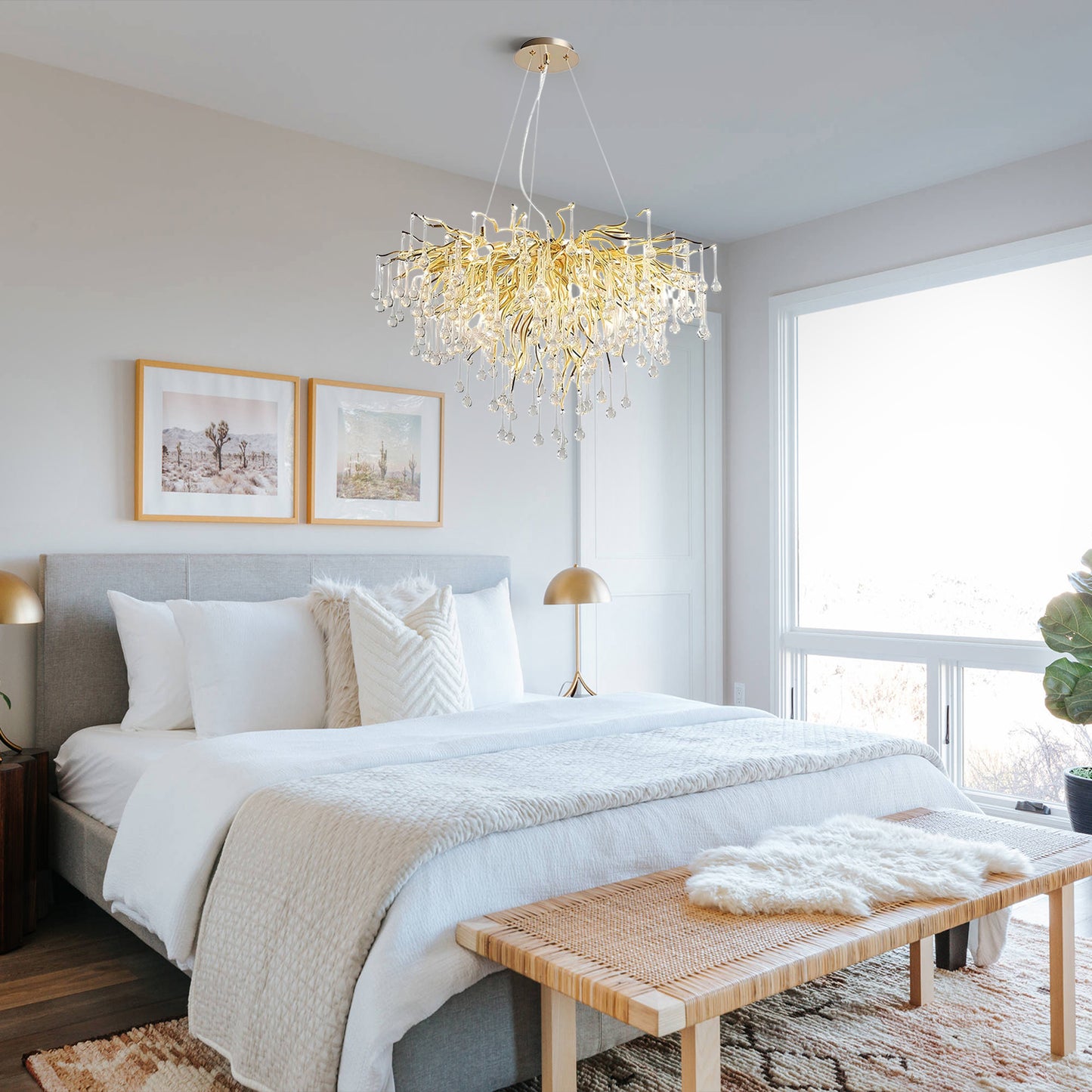 Brass Teardrop Chandelier