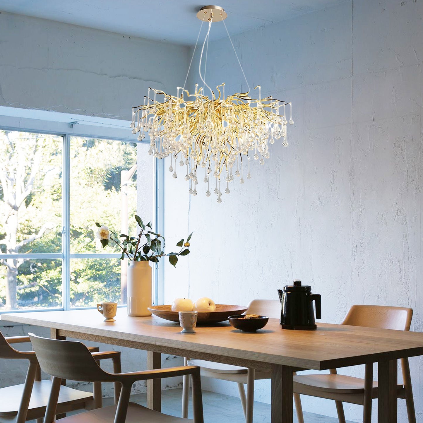 Brass Teardrop Chandelier