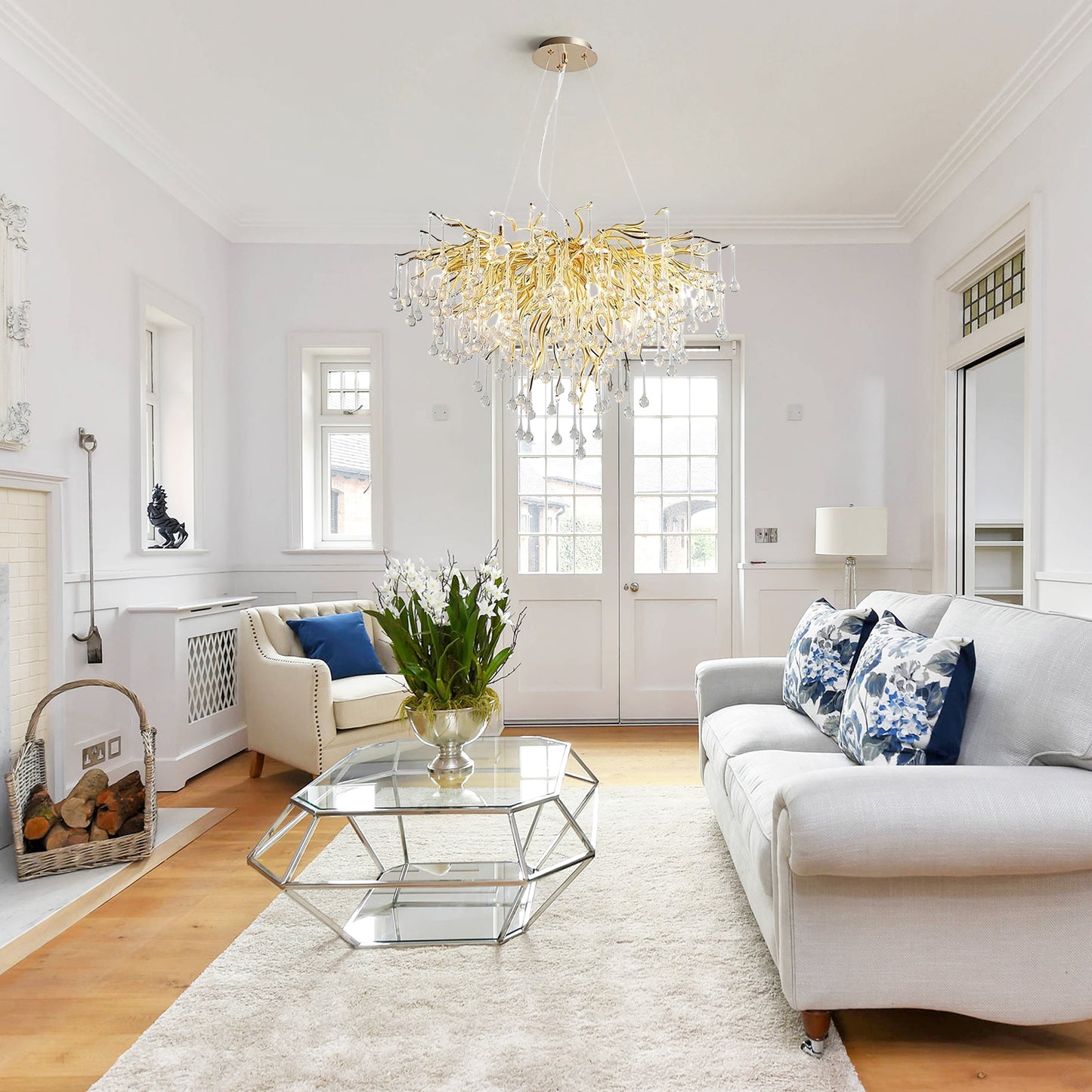 Brass Teardrop Chandelier