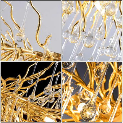 Brass Teardrop Chandelier