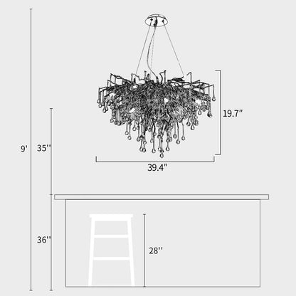 Brass Teardrop Chandelier