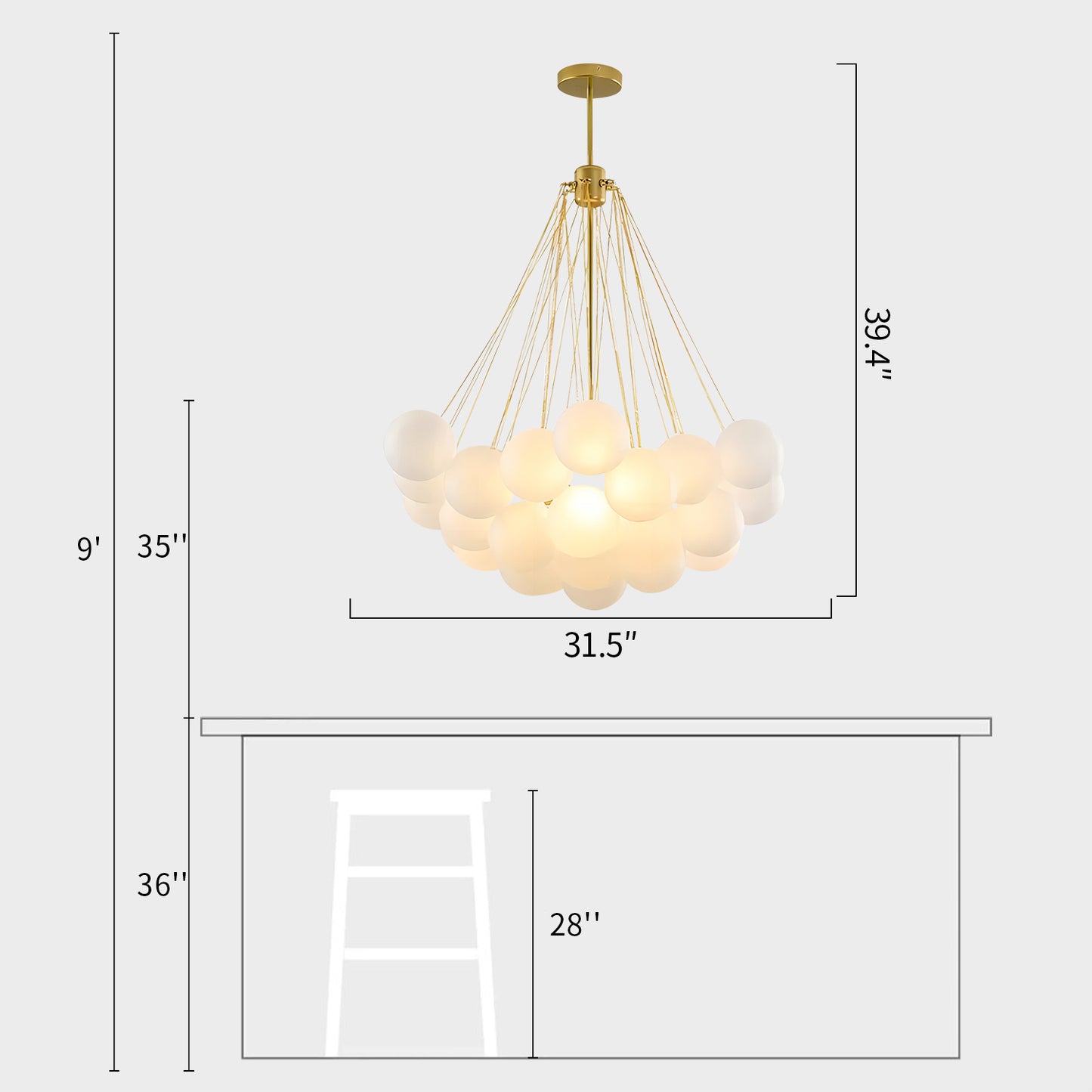 Bubble Glass Chandelier