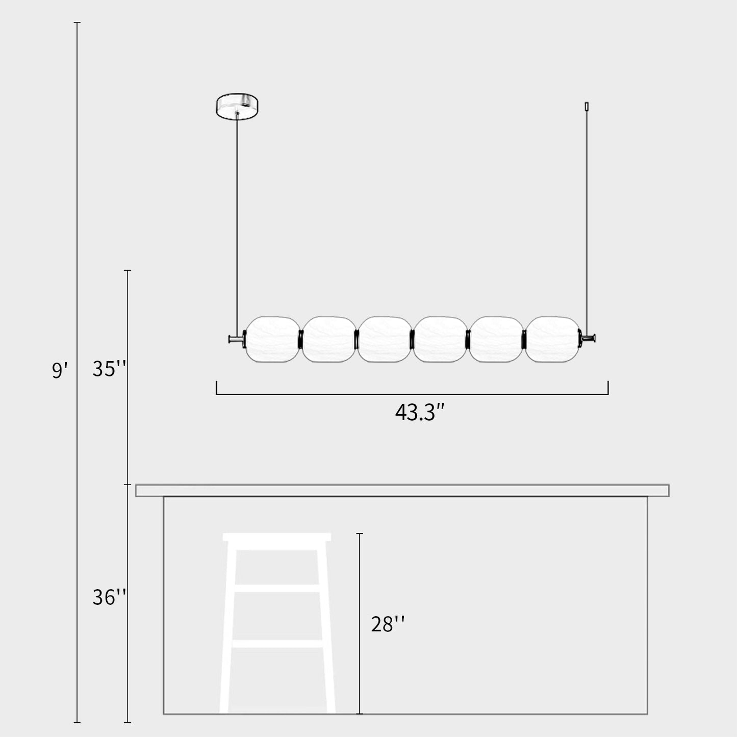 Candied Haws Linear Chandelier